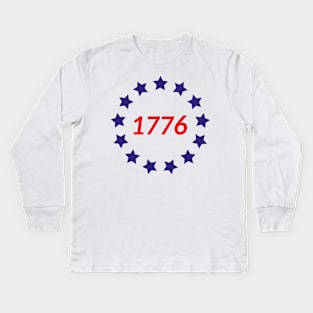 13 Star Betsy Ross 1776 American Flag Kids Long Sleeve T-Shirt